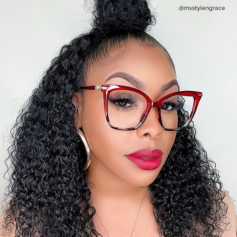 Lamar Butterfly Red Eyeglasses and Two-Tone Frames10