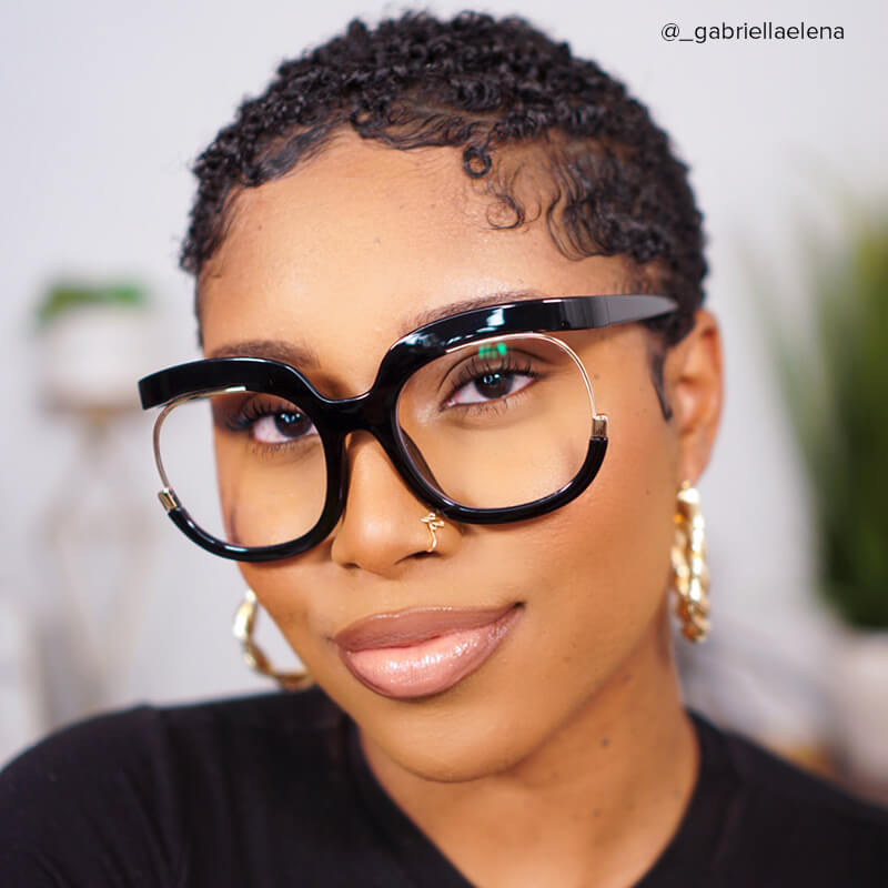 ZEELOOL Darice Round Black Glasses