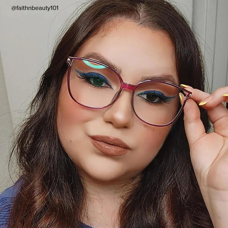 Rodz Square Purple Frame Glasses | ZEELOOL UK7