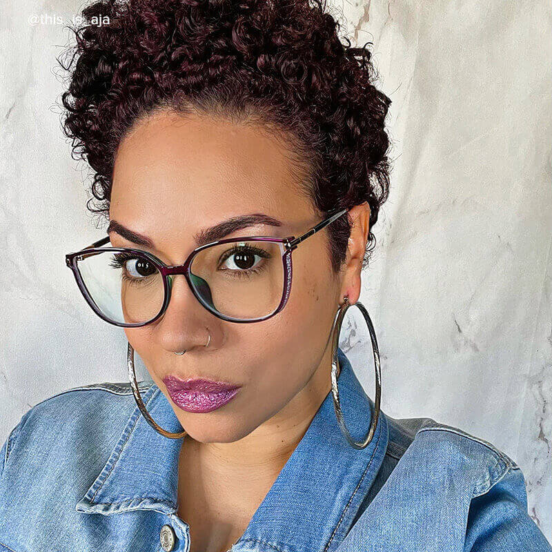 Rodz Square Purple Frame Glasses | ZEELOOL UK6