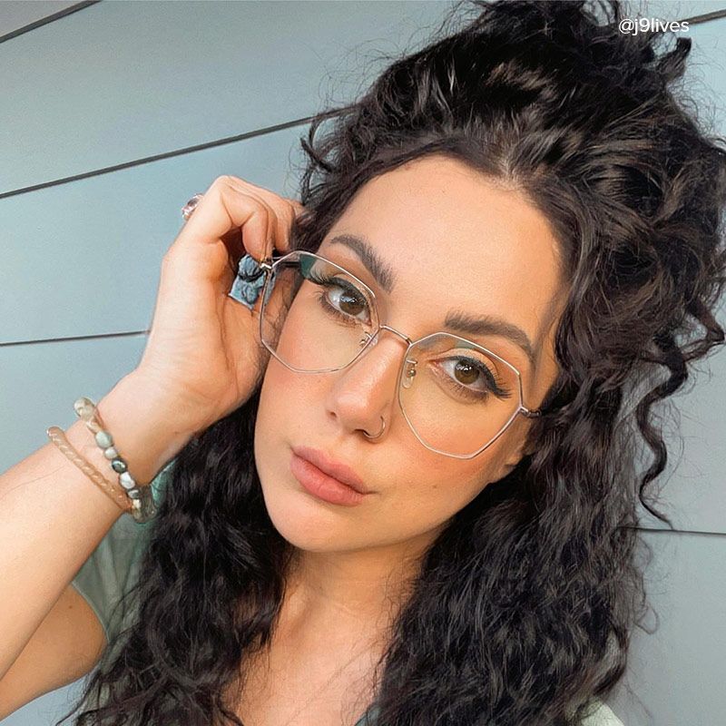 Bivins Geometric Gold Thin Frame Glasses | ZEELOOL UK8