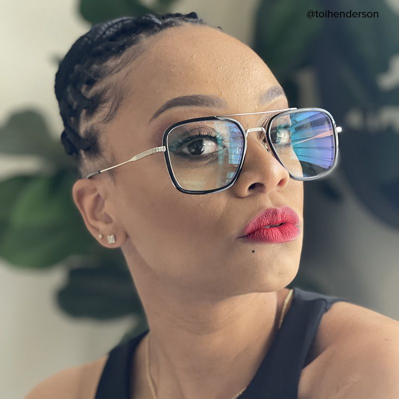 Nayeli Aviator Black-Silver Glasses | ZEELOOL UK5