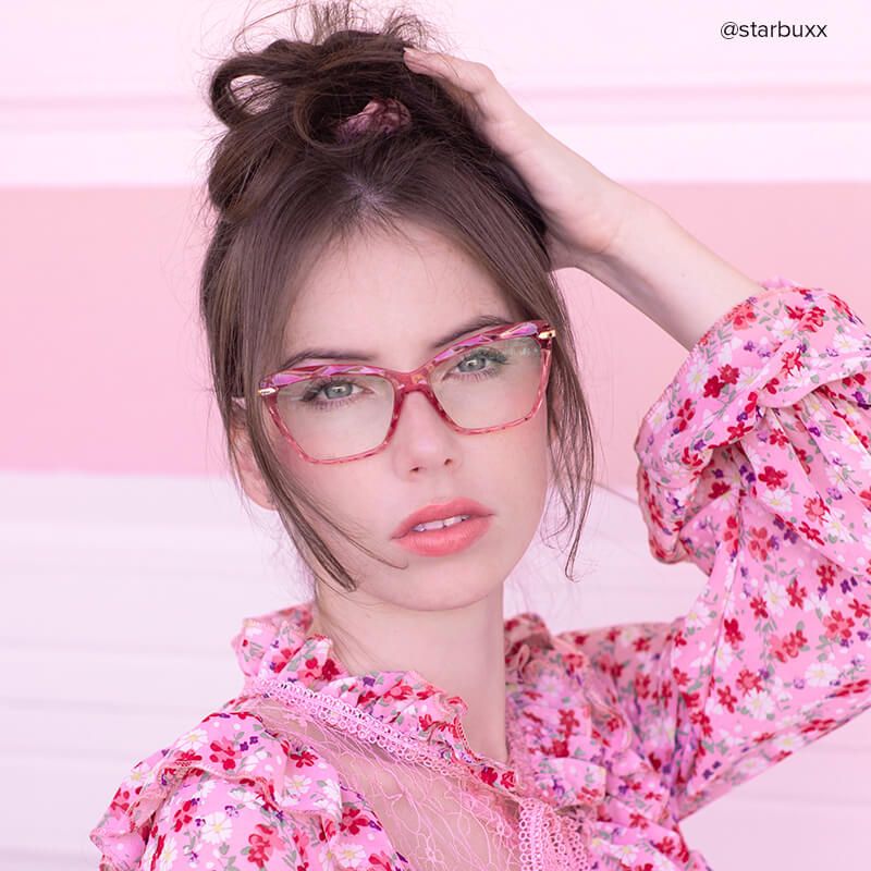 Juliet Pink Cat-eye Frame Glasses for Women | ZEELOOL UK8