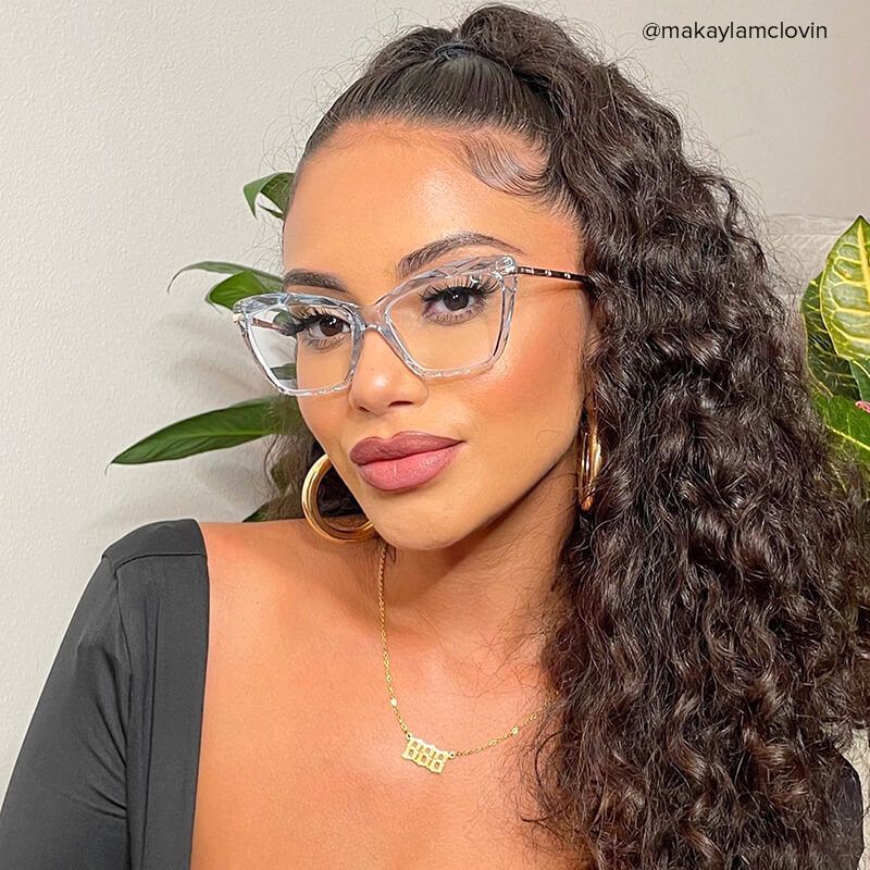 Juliet Cateye Light Blue Eyeglasses and Translucent Frame6