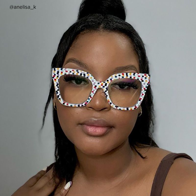 Malcolm Square Colorful-Point Frame Glasses | ZEELOOL UK5