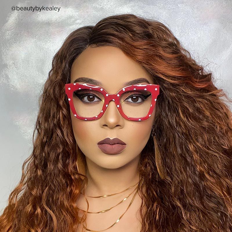 Malcolm Square Red Polka Dot Frame Gglasses | ZEELOOL UK6