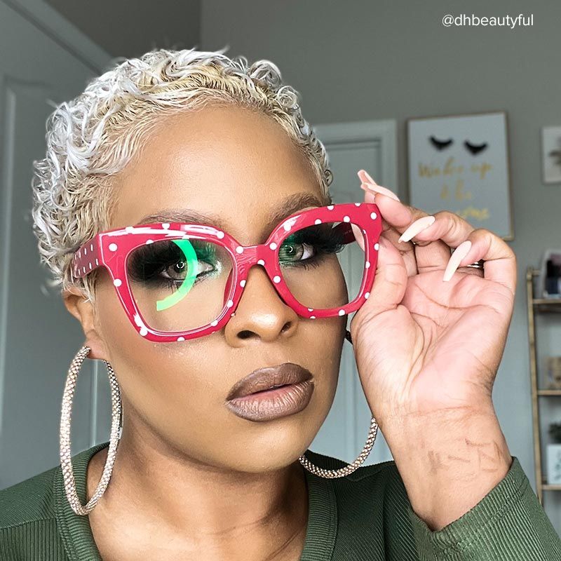 Malcolm Square Red Polka Dot Frame Gglasses | ZEELOOL UK7