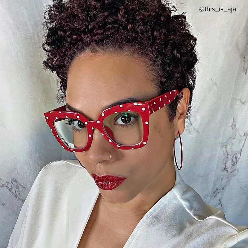 Malcolm Square Red Polka Dot Frame Gglasses | ZEELOOL UK8