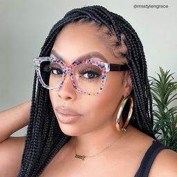 Xion Square Colorful-Point Glasses5