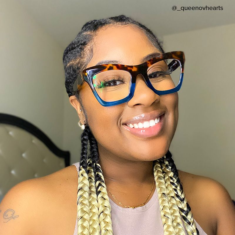 Benitez Square Blue-Tortoise Frame Glasses | Zeelool7