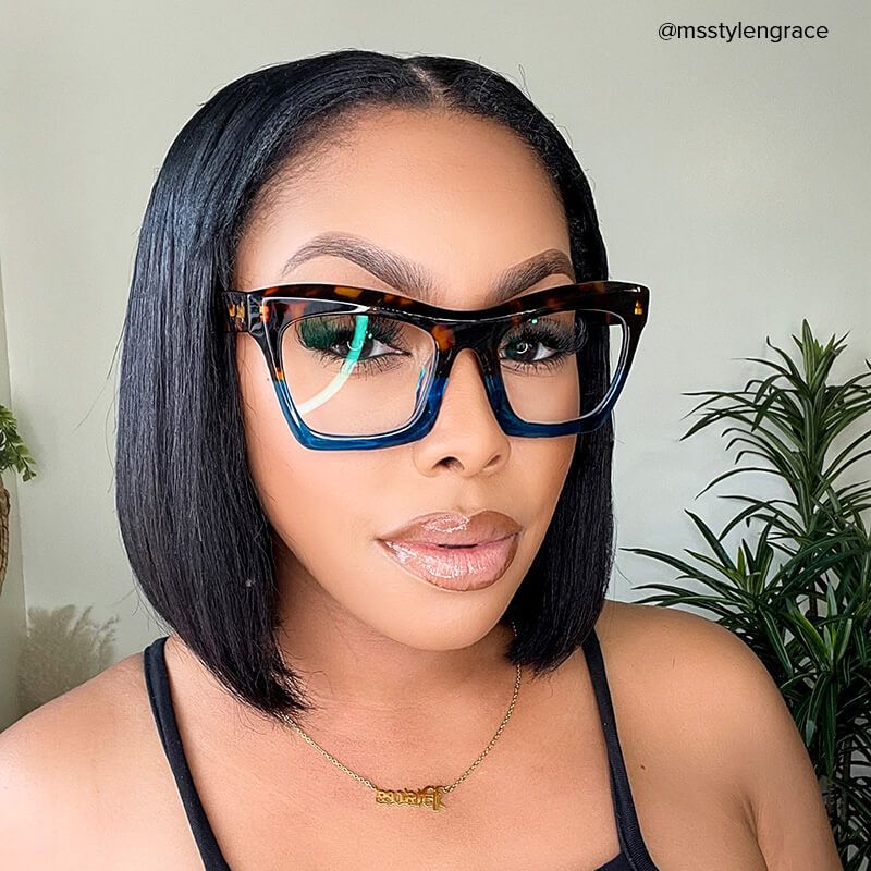 Benitez Square Blue-Tortoise Frame Glasses | Zeelool6