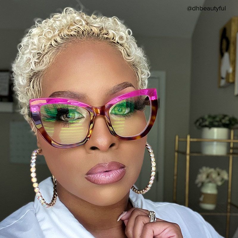 Shahdia Geometric Brown-Rose Red Frame Glasses | ZEELOOL UK7