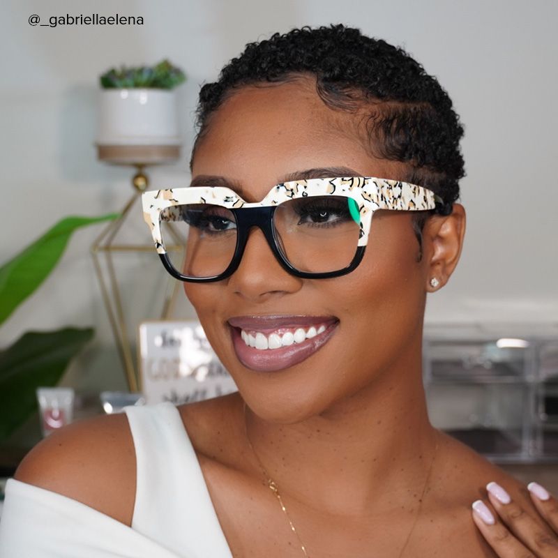 Carolann Square Black Frame Glasses | ZEELOOL UK5