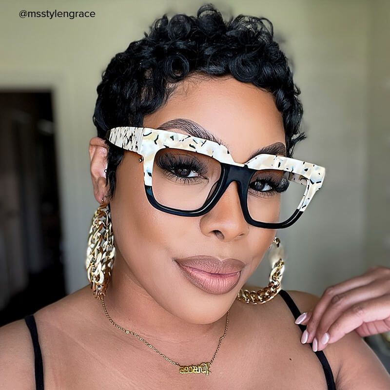 Carolann Square Black Frame Glasses | ZEELOOL UK6