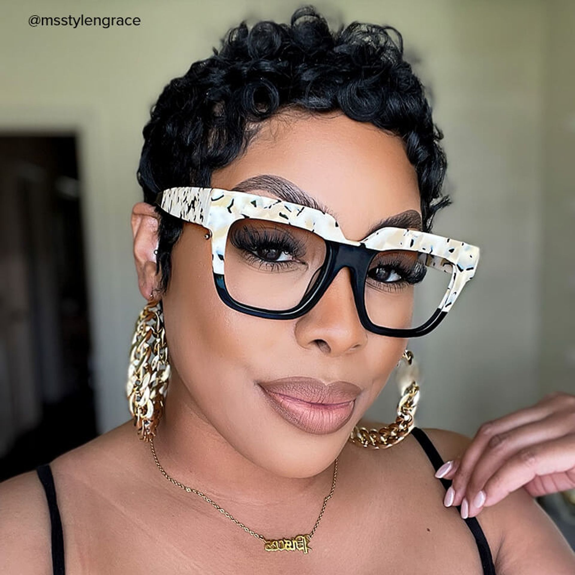 Carolann Square Black Frame Glasses | ZEELOOL UK6