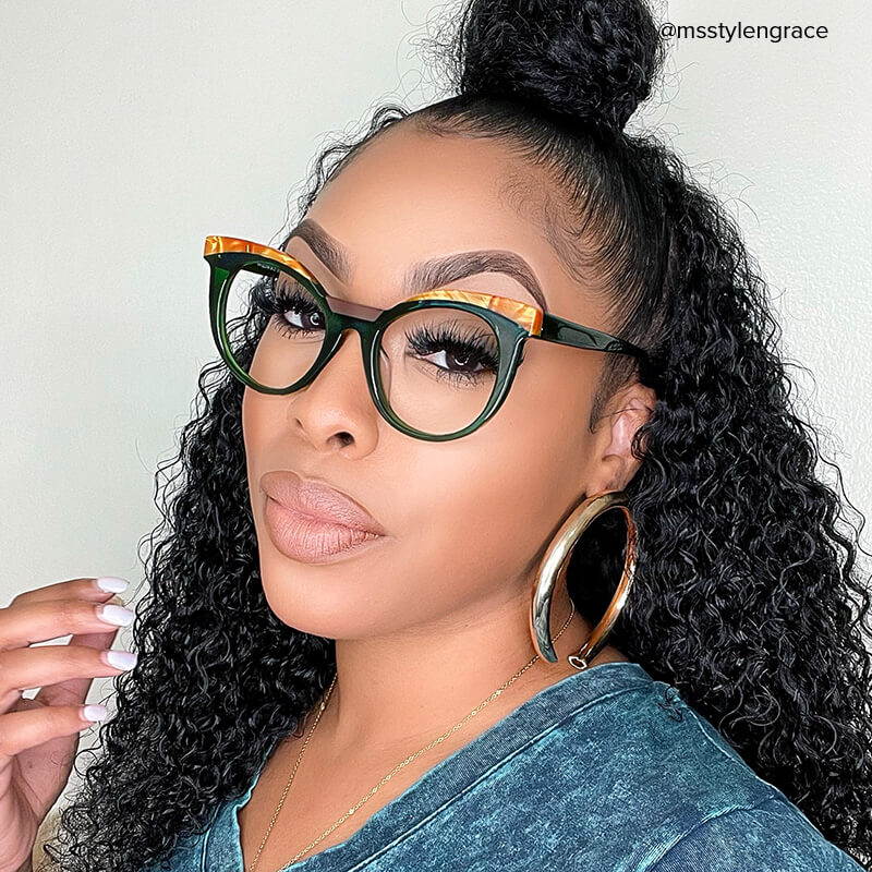 Lismary Cateye Green Glasses | ZEELOOL UK5