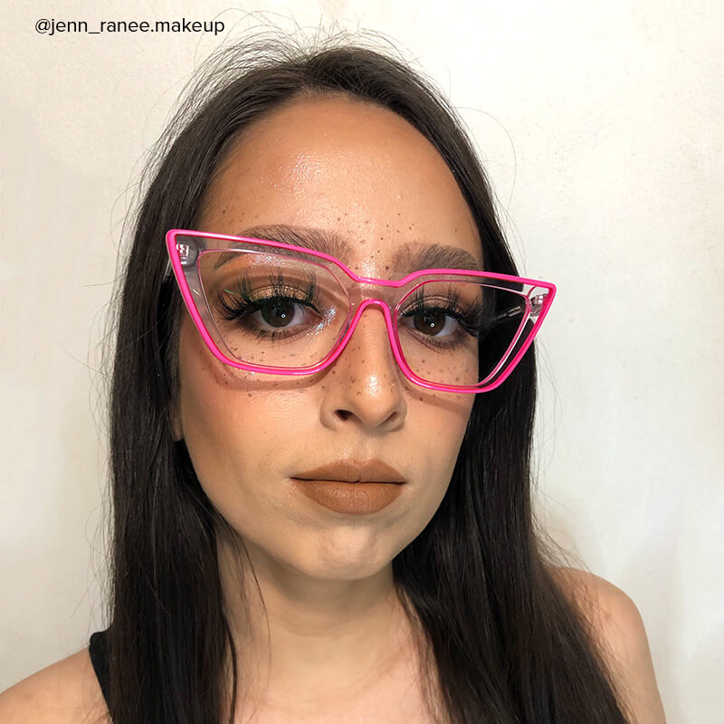 Yosef Cat-eye Bright-Pink Glasses6