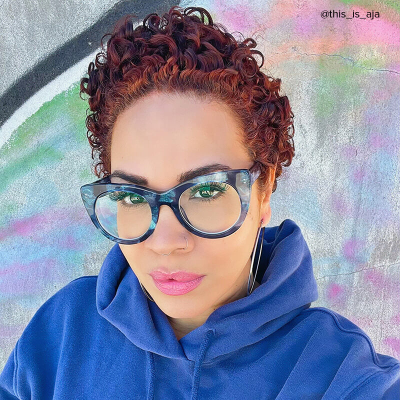 Starry Cateye Blue Frame Glasses | ZEELOOL UK9