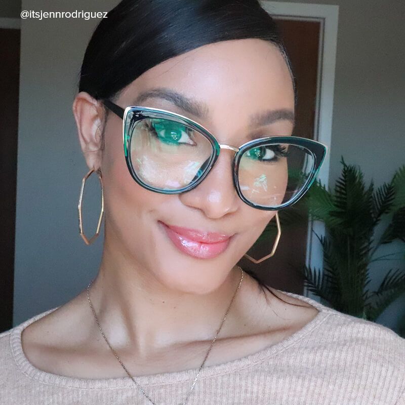 Kennard Cateye Peacock-Blue Glasses | ZEELOOL UK4