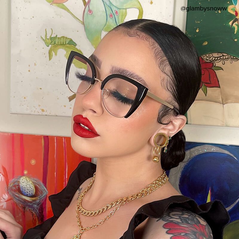 Brewer Cateye Black Frame Glasses | ZEELOOL UK9