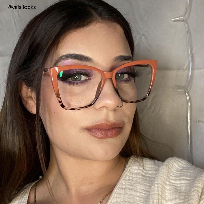 Awilda Cateye Orange Frame Glasses | ZEELOOL UK6