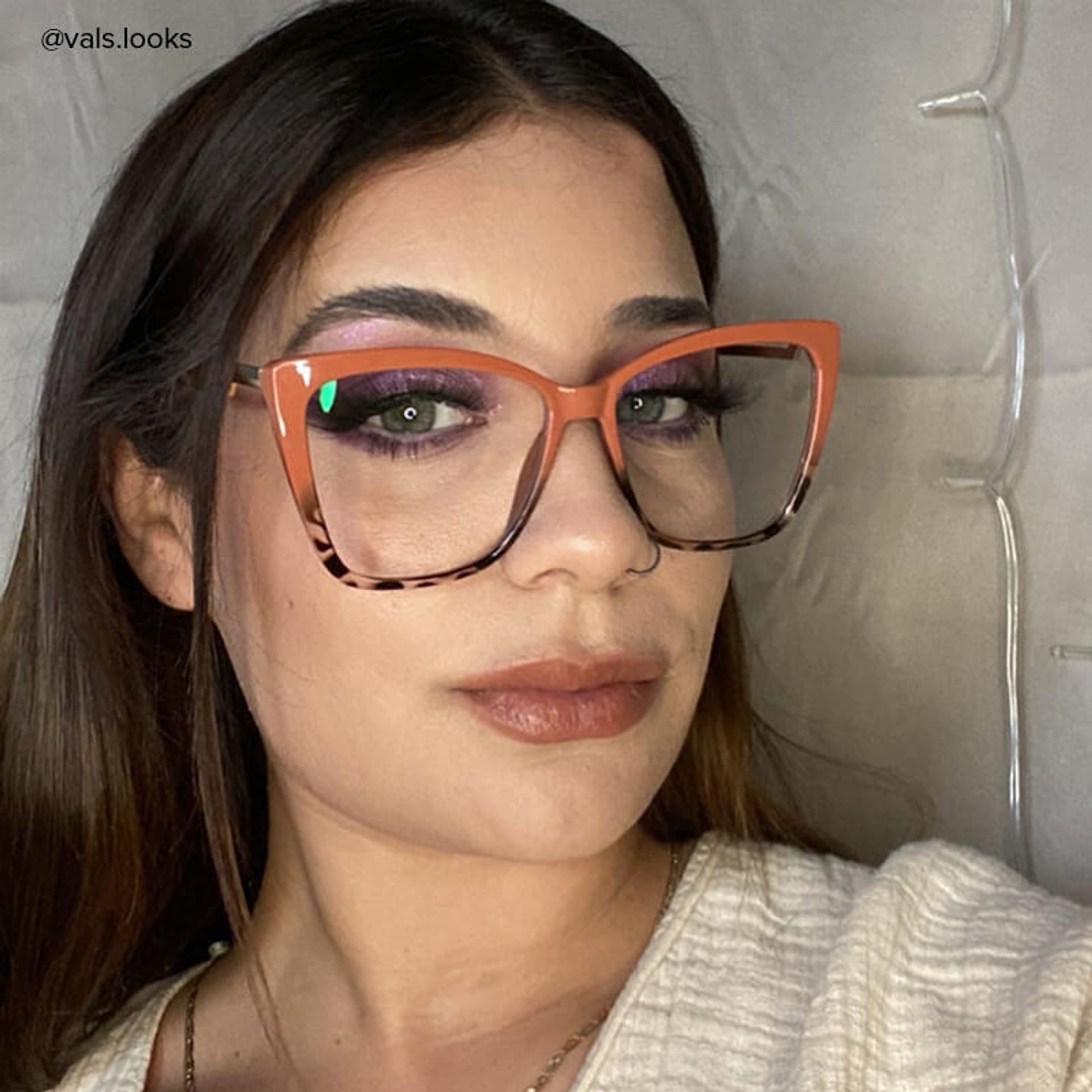 Awilda Cateye Orange Frame Glasses | ZEELOOL UK6