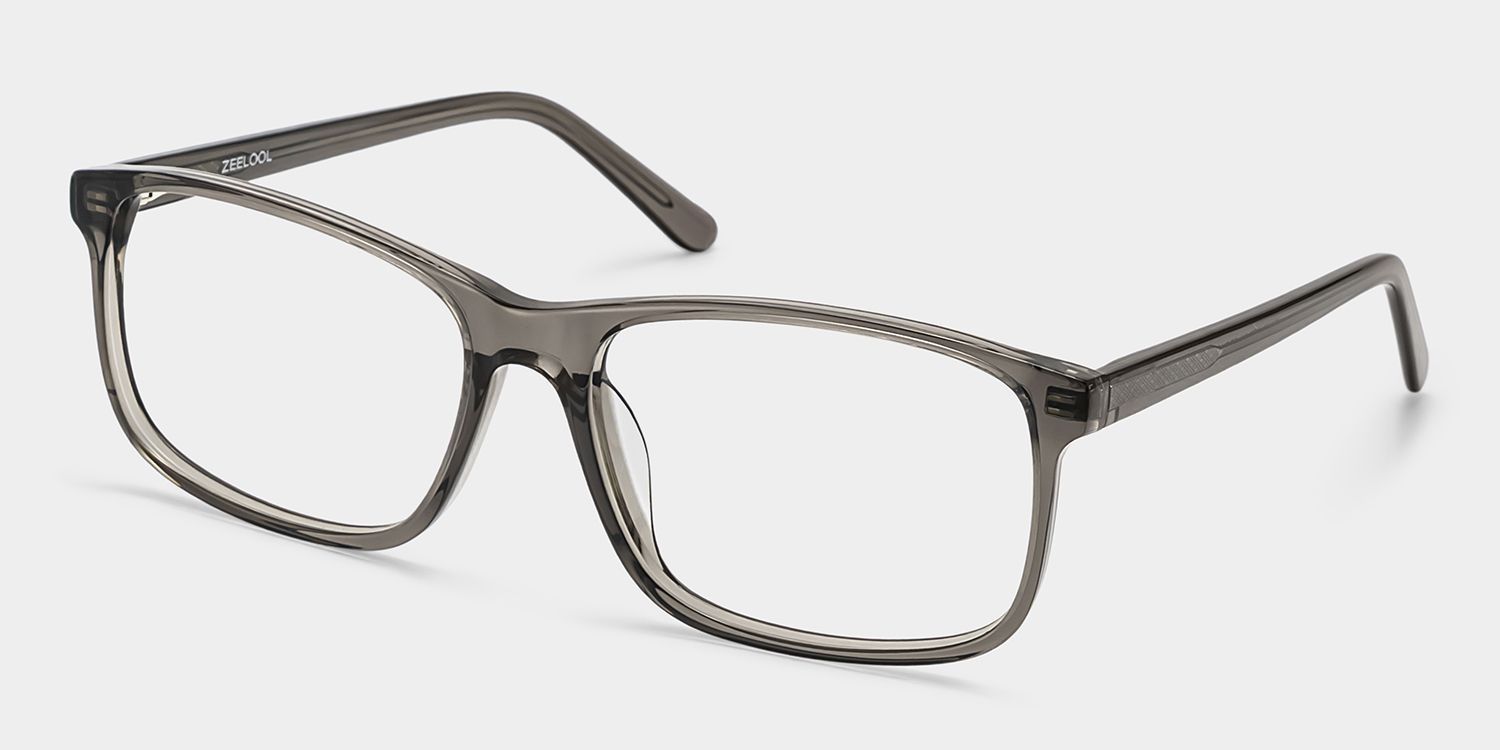 Connie Gray Rectangle Acetate Frame Glasses for Men | ZEELOOL2