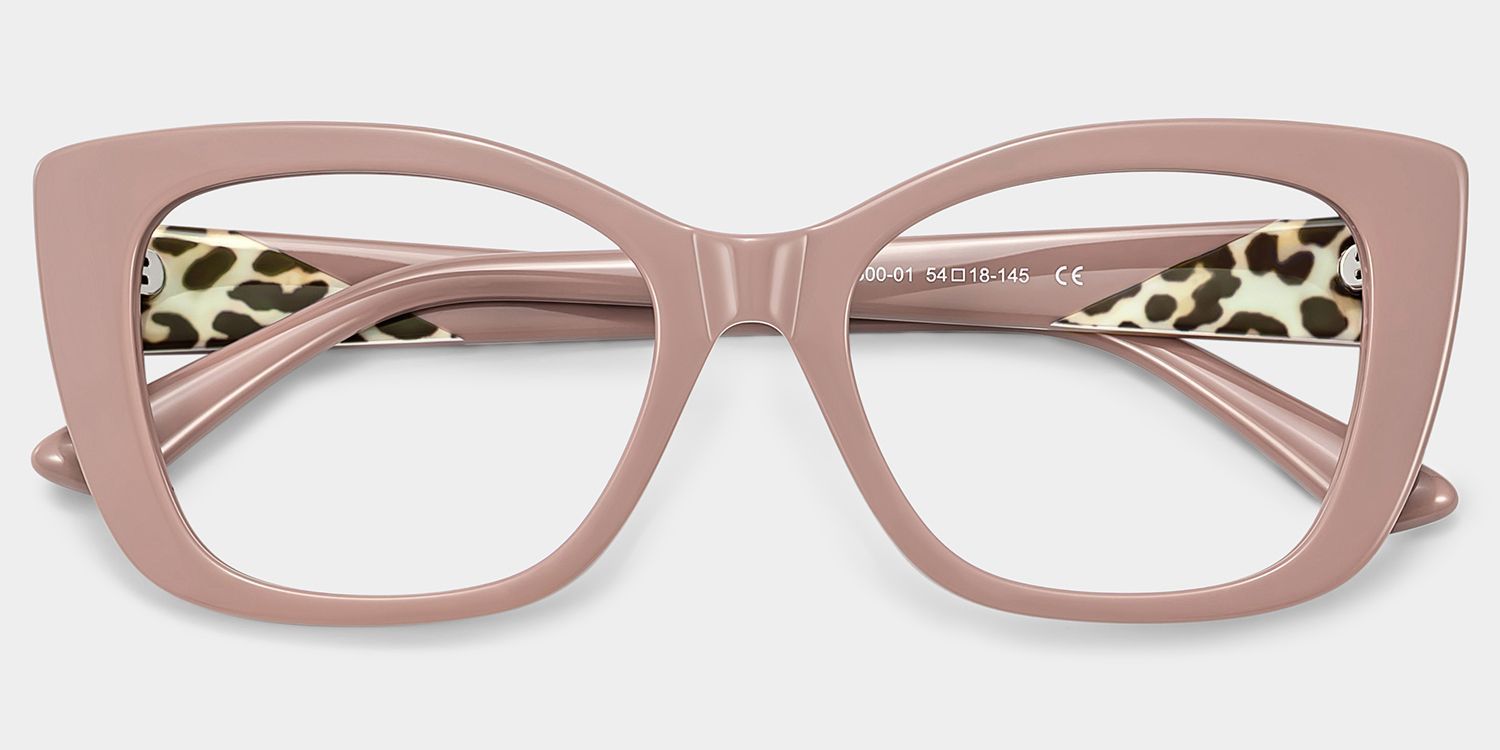 Lillian Beige Cat-Eye Glasses | ZEELOOL1