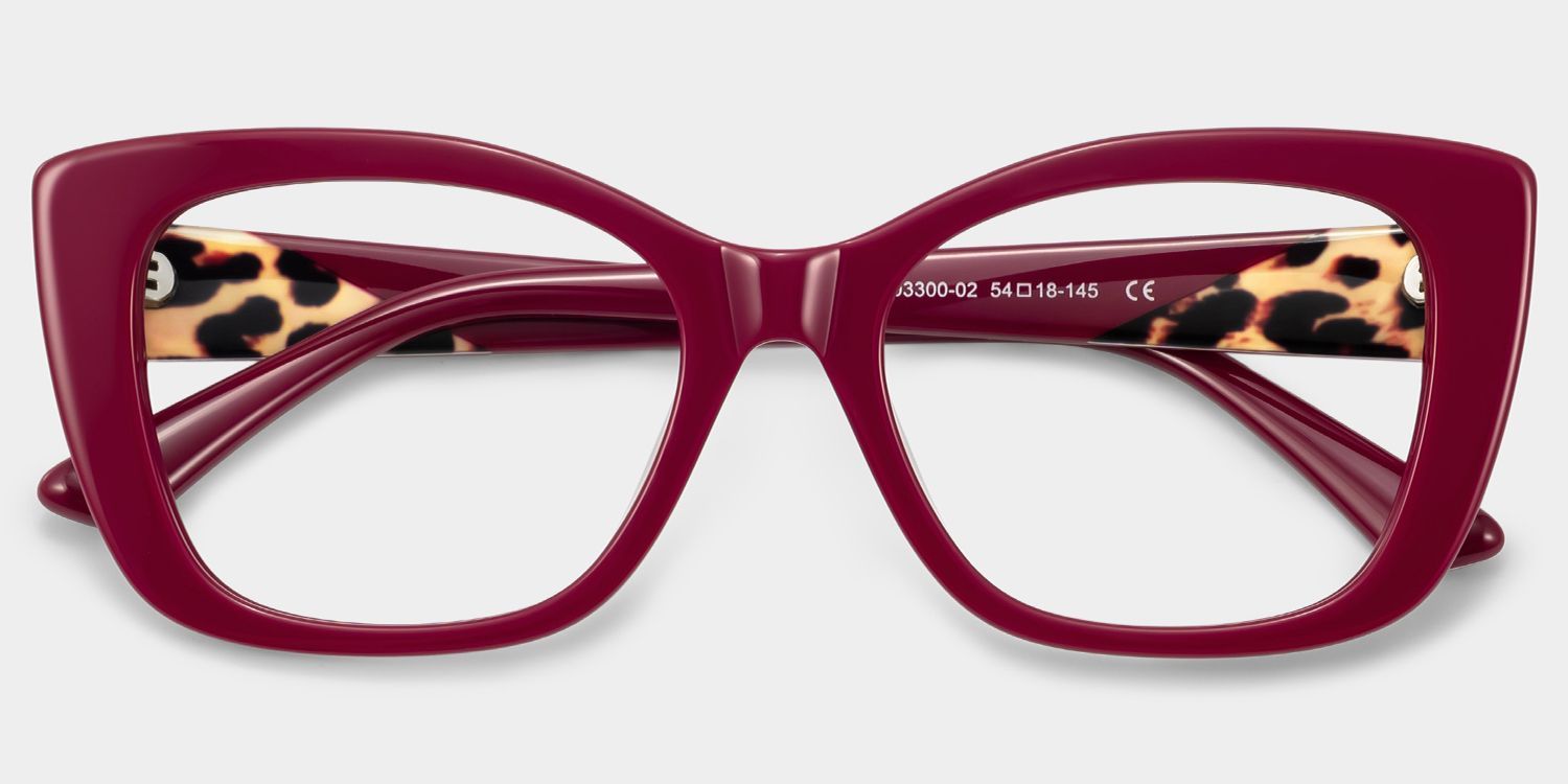 Lillian Red Cat-Eye Glasses | ZEELOOL1