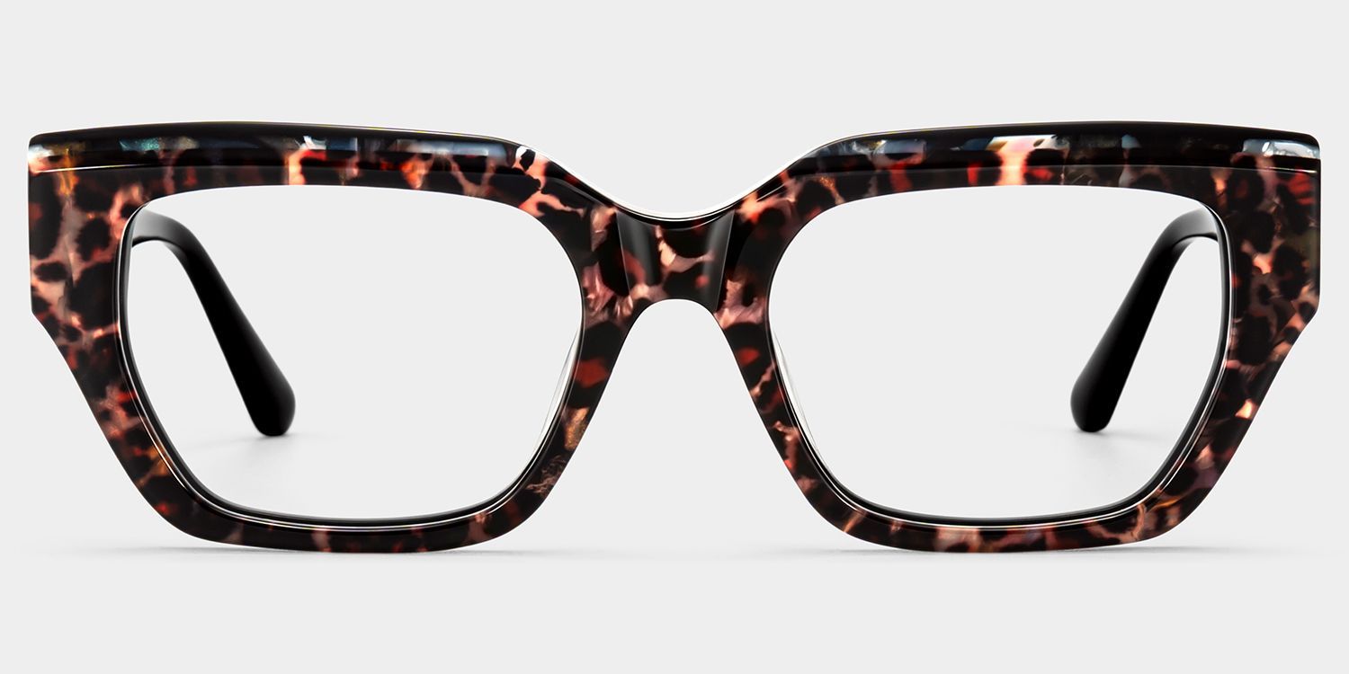 Sequoia Leopard Print Rectangle Glasses | ZEELOOL0