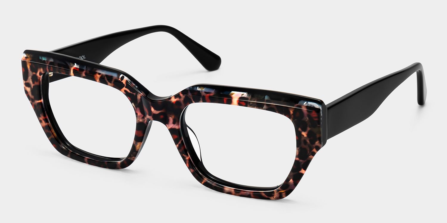 Sequoia Leopard Print Rectangle Glasses | ZEELOOL2