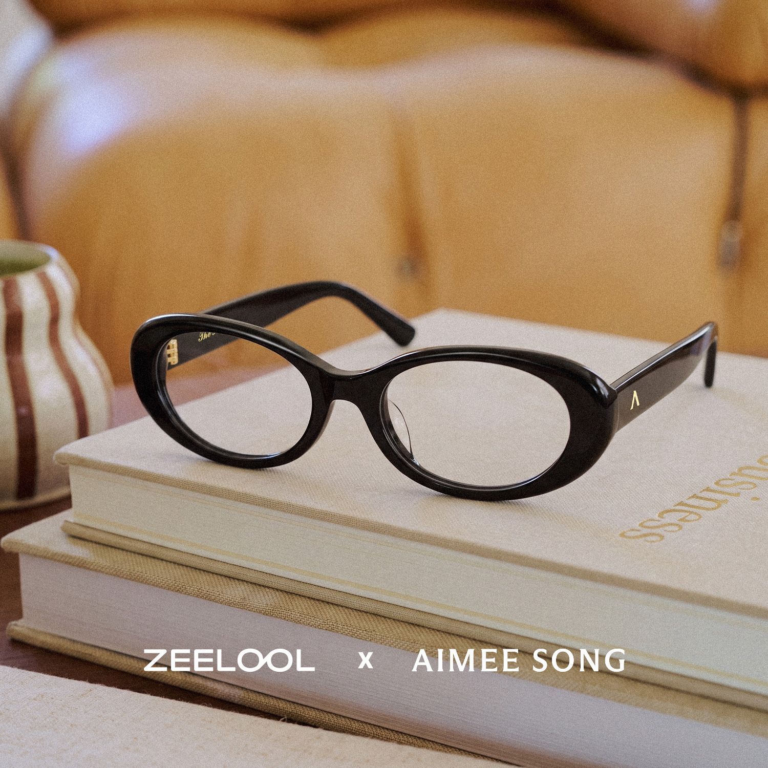 ZEELOOL x Aimee Song The 90s Black Oval Glasses0