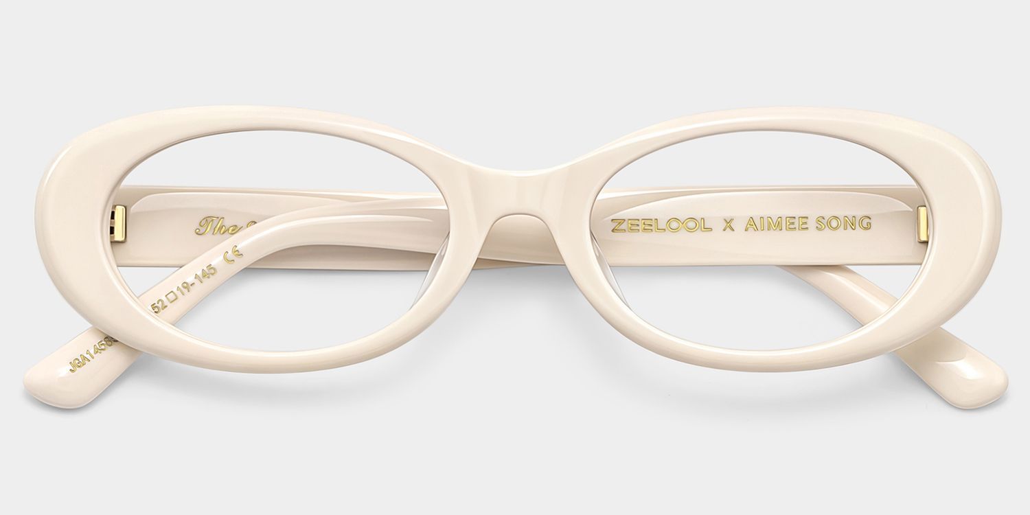 ZEELOOL x Aimee Song The 90s White Oval Glasses2