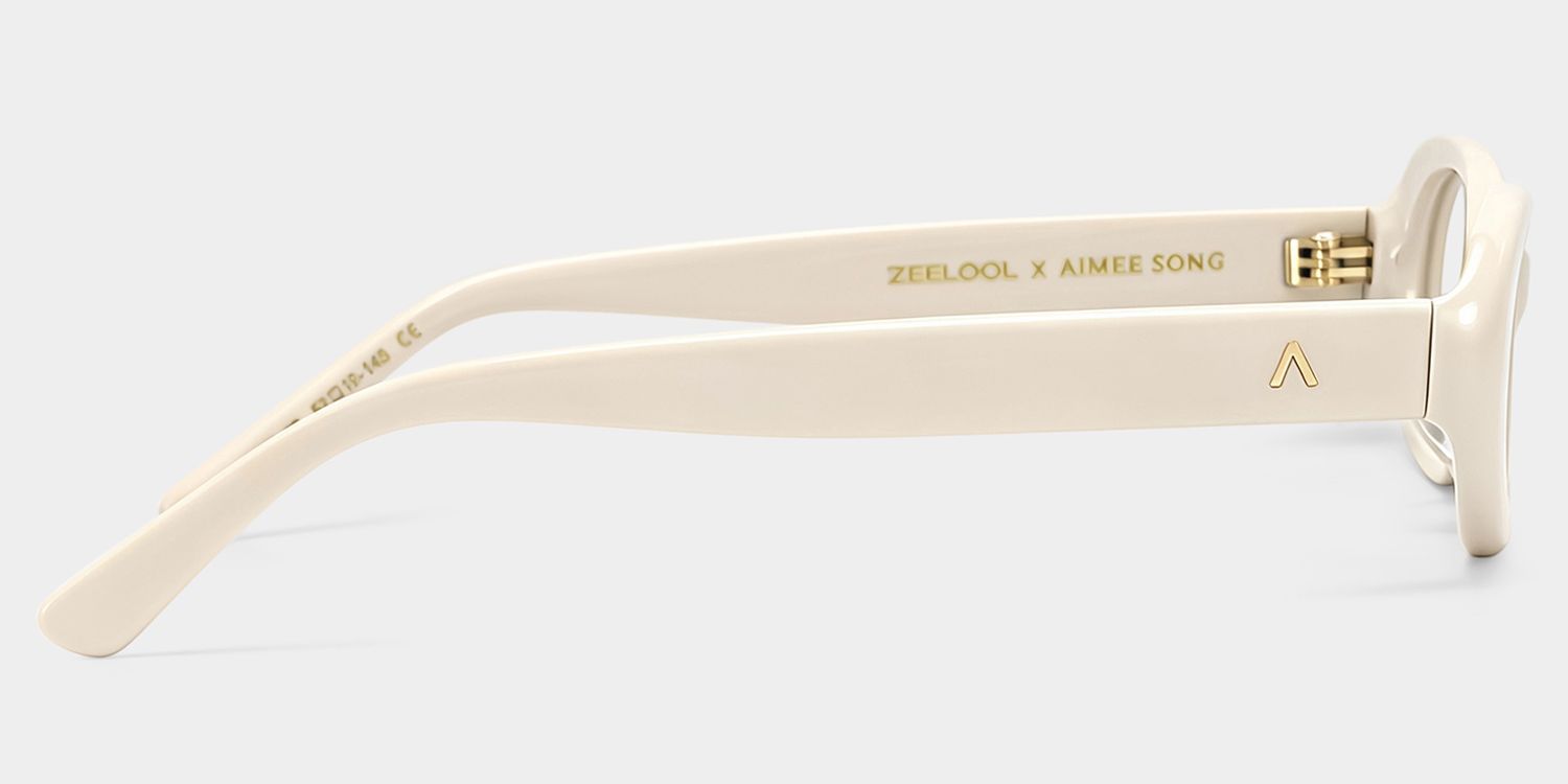 ZEELOOL x Aimee Song The 90s White Oval Glasses4