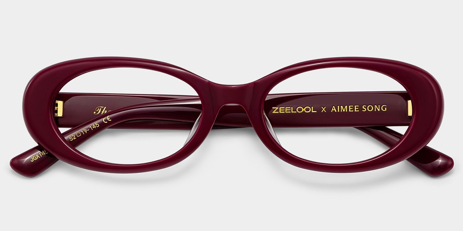 ZEELOOL x Aimee Song The 90s Red Oval Glasses2