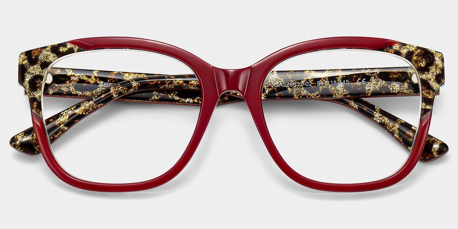 Ivy Red Square Glasses | ZEELOOL1
