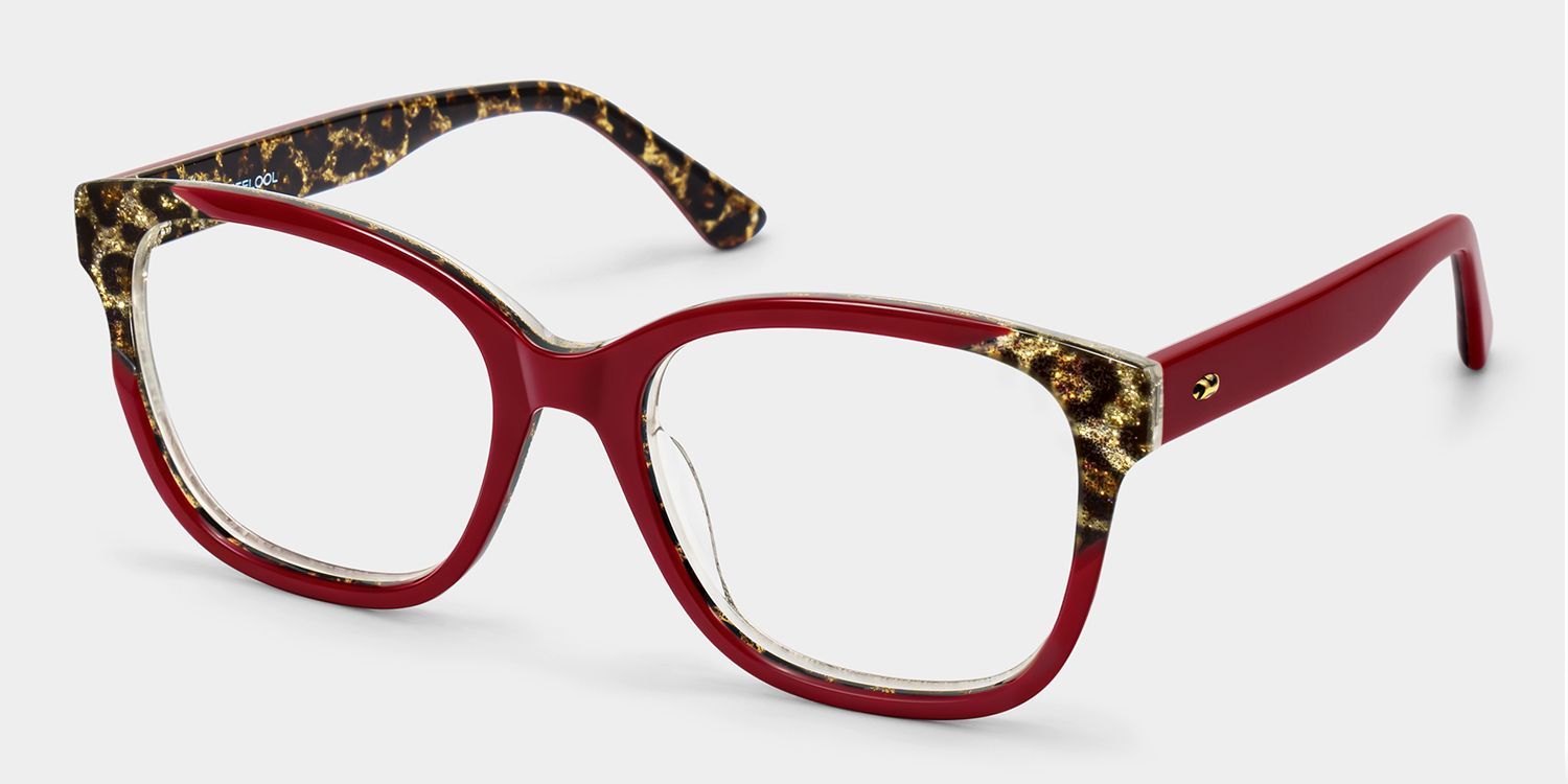 Ivy Red Square Glasses | ZEELOOL2