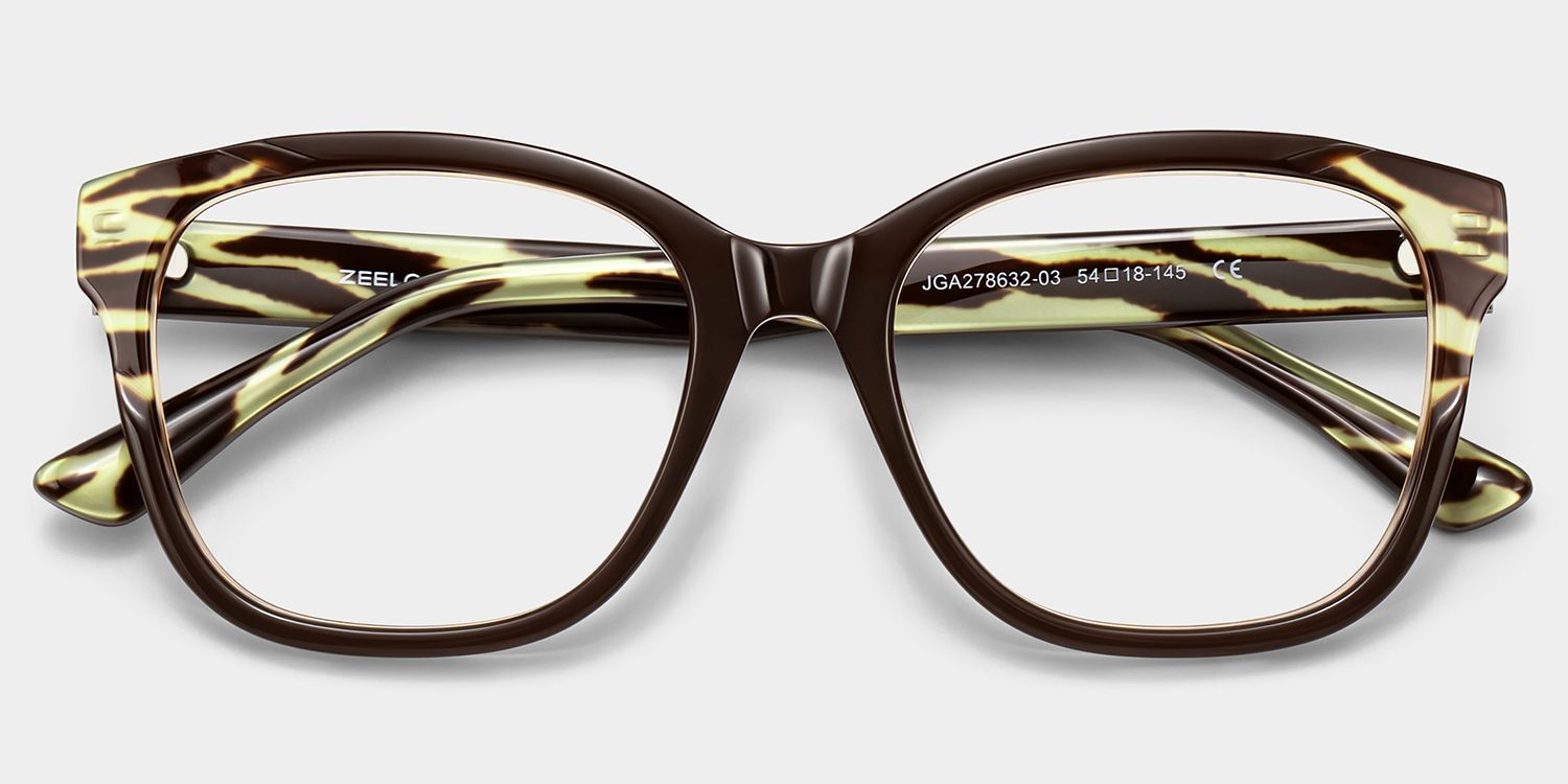 Ivy Brown Square Glasses | ZEELOOL1