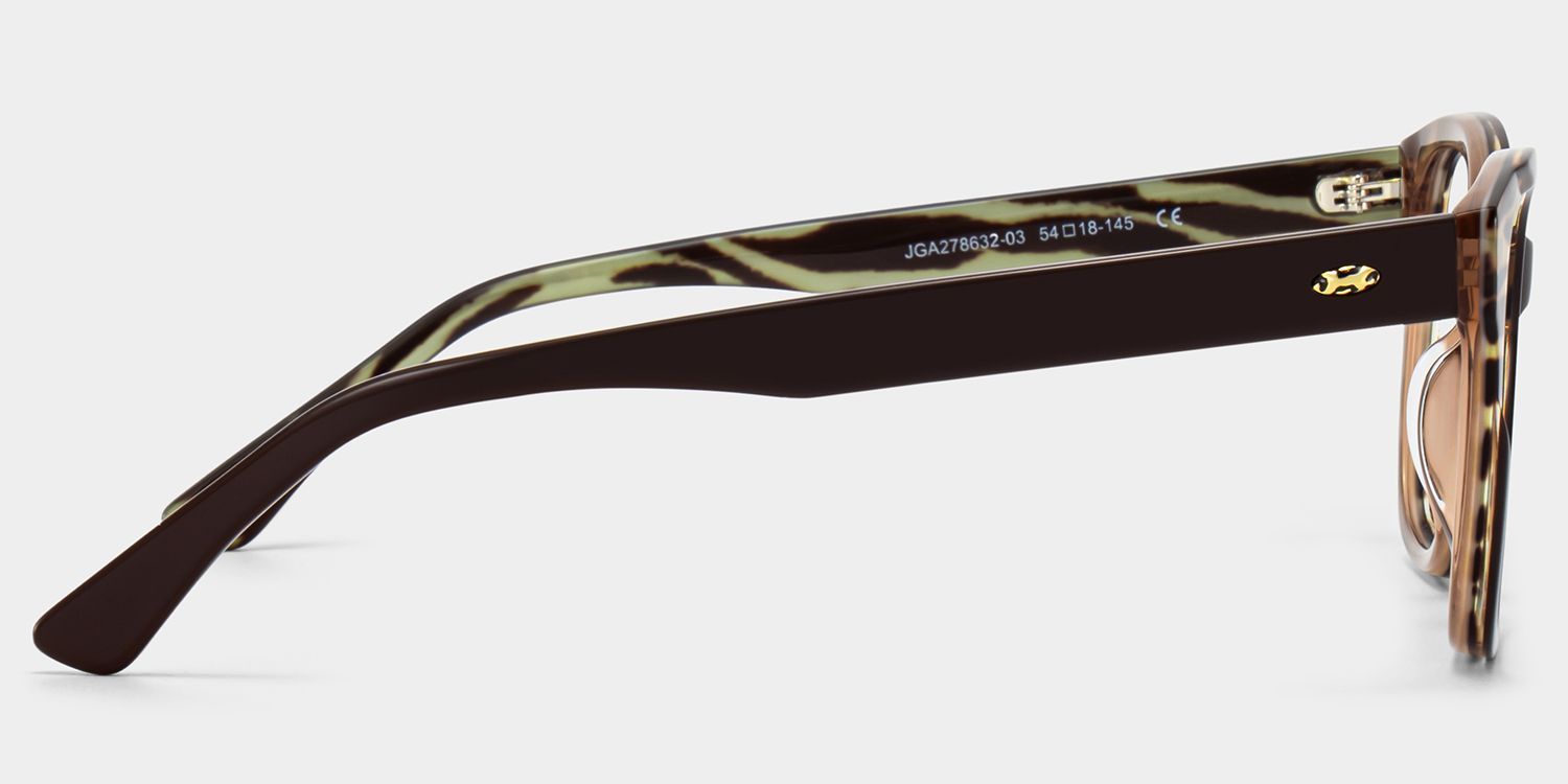 Ivy Brown Square Glasses | ZEELOOL3