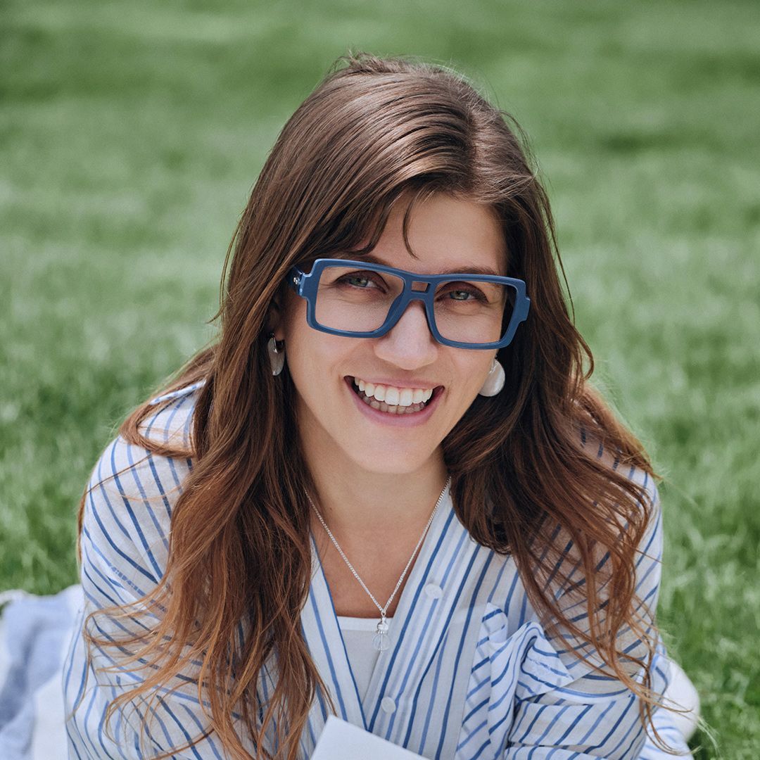 Blue Nora Aviator Eyeglass Frame for Women | ZEELOOL5