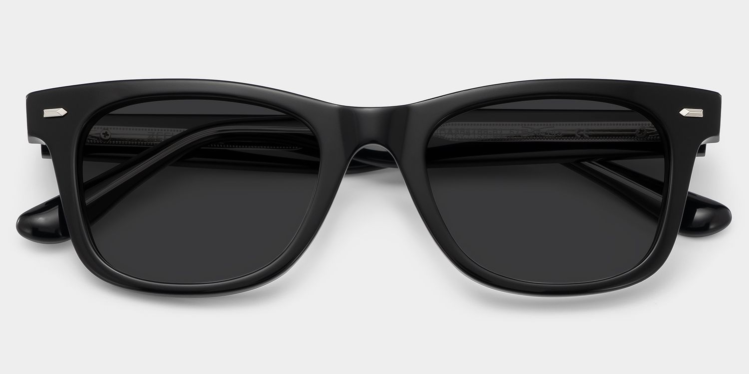 Robert Rectangular Thick Frame Black Glasses Online | ZEELOOL1