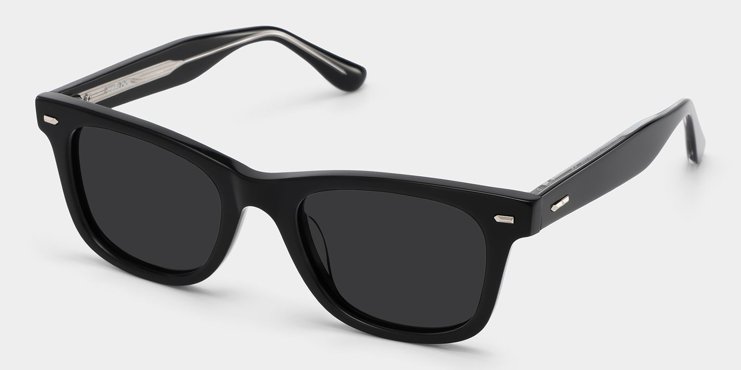 Robert Rectangular Thick Frame Black Glasses Online | ZEELOOL2