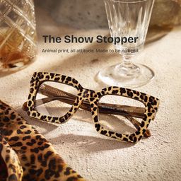 Megan Leopard print Square Glasses0
