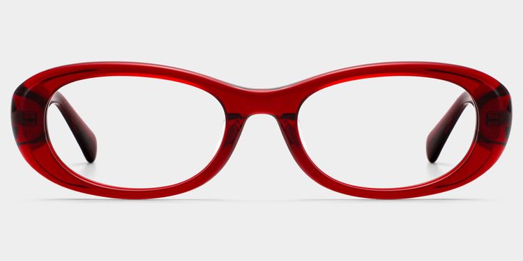Catherine Red Oval Glasses