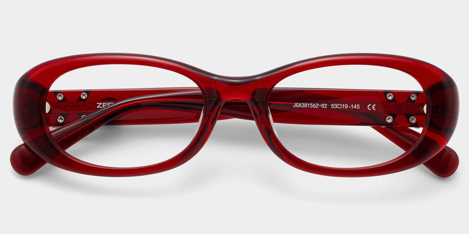 Catherine Red Oval Frame Glasses Online Sale | ZEELOOL1