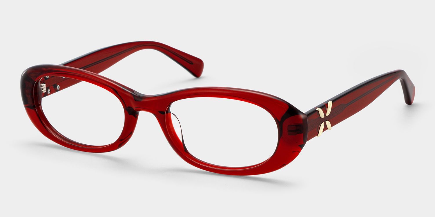 Catherine Red Oval Frame Glasses Online Sale | ZEELOOL2