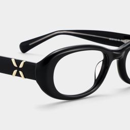 Catherine Black Oval Glasses5