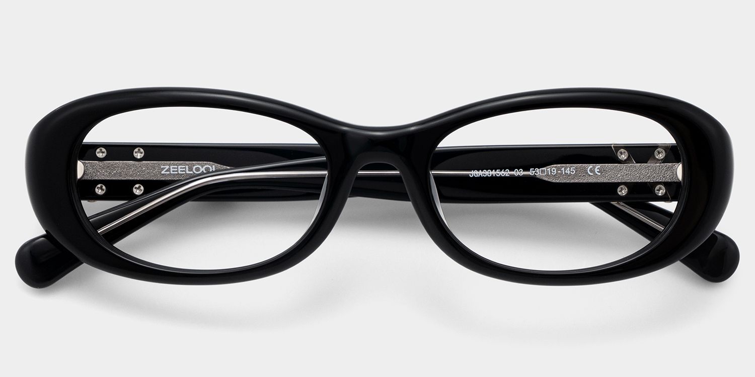 Catherine Black Oval Frame Glasses Online for Women | ZEELOOL2