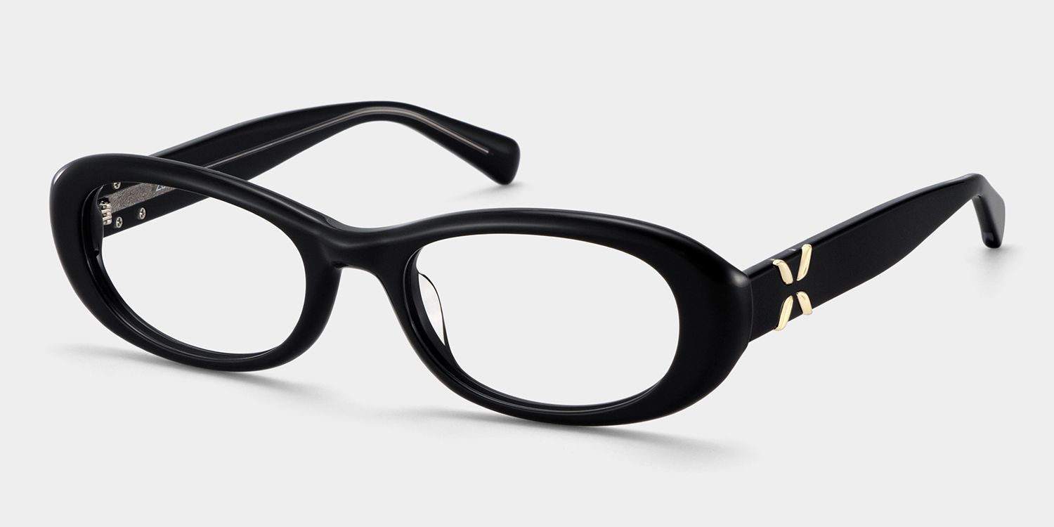Catherine Black Oval Frame Glasses Online for Women | ZEELOOL3