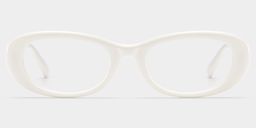 Catherine White Oval Glasses0